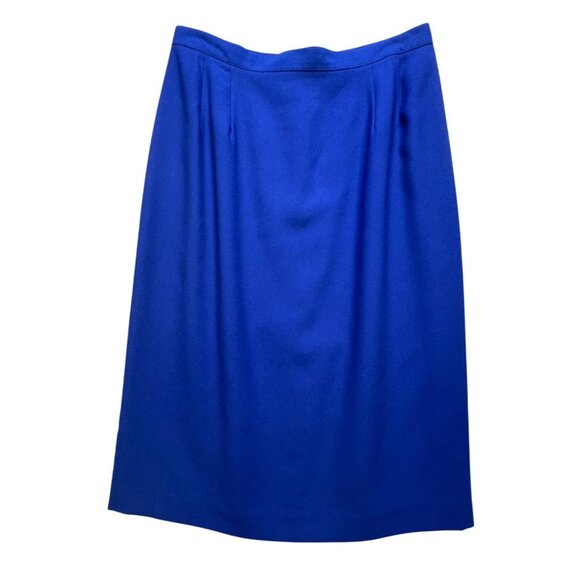 Vintage Womens Formal Straight Pencil Skirt Size 12 Blue Officewear Preppy - Picture 1 of 8